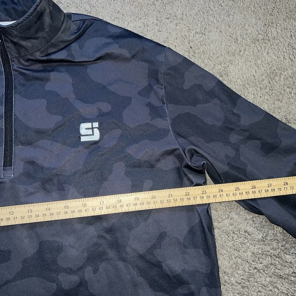 Coby Stevens CS Performance Mens XL Quarter Zip Pullover Black Camo Golf Sport